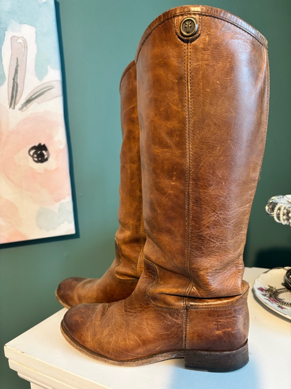 Frye Brown Leather Tall Riding Boots